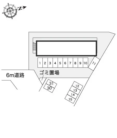 ★手数料０円★鎌ケ谷市道野辺本町１丁目　月極駐車場（LP）